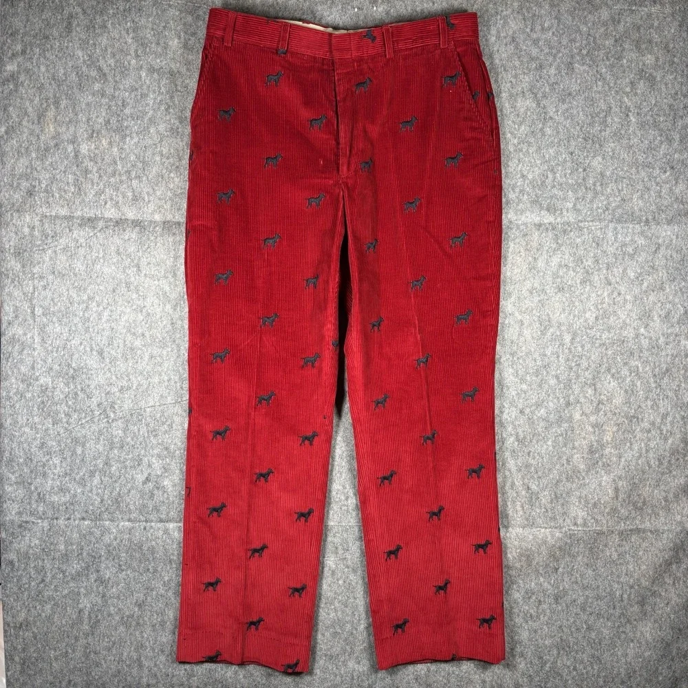 Orvis Corduroy Dog Pants Men's 36x32 Red Vintage Dress Regular Fit